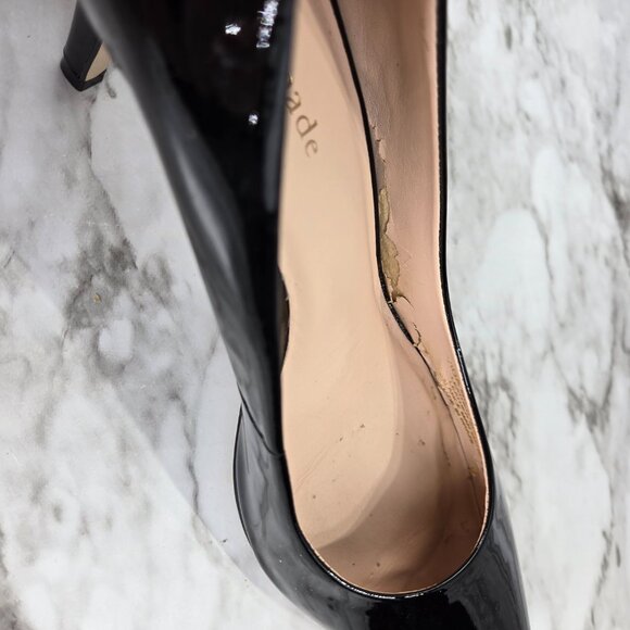 Kate Spade Vida Black Patent Leather Pointed Toe Stiletto Heels - Picture 9 of 10